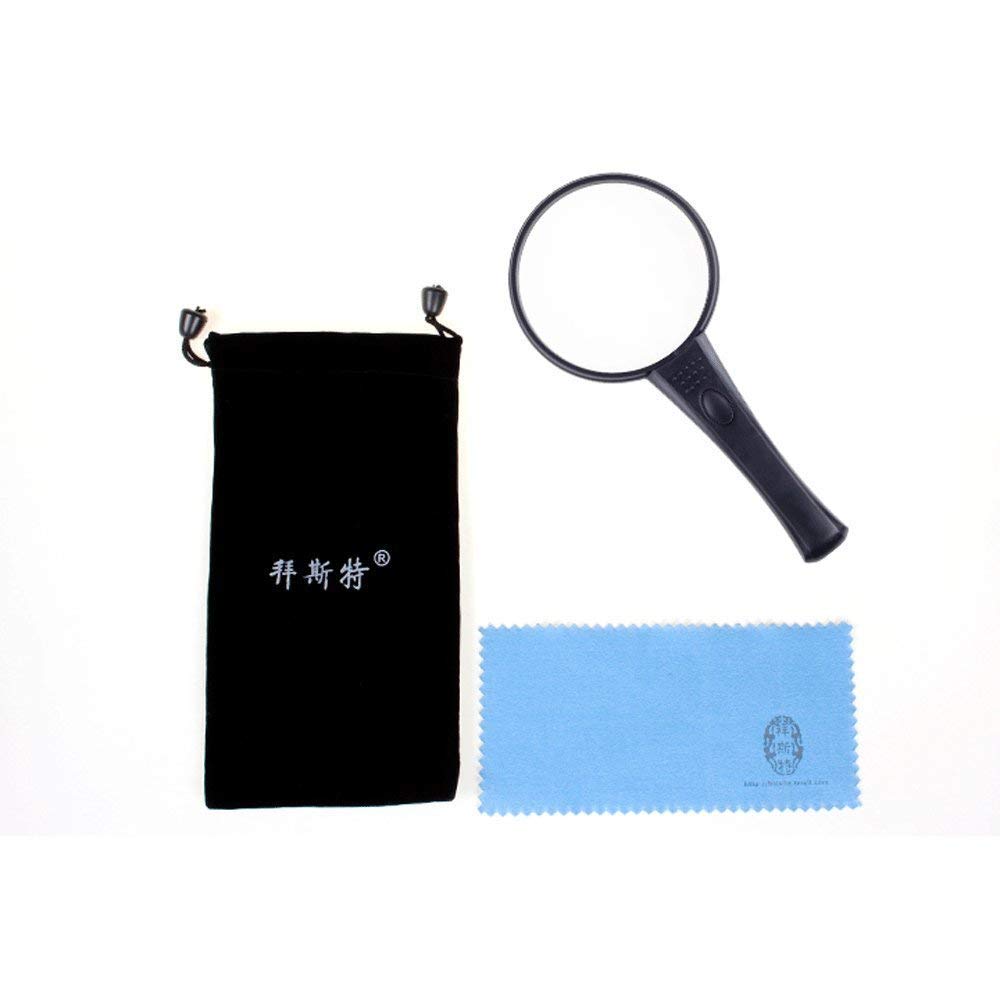 Handheld-LED-Lupe Ältere Kinder lesen HD-Licht 10x 20x tragbare beleuchtete Lupenplatte