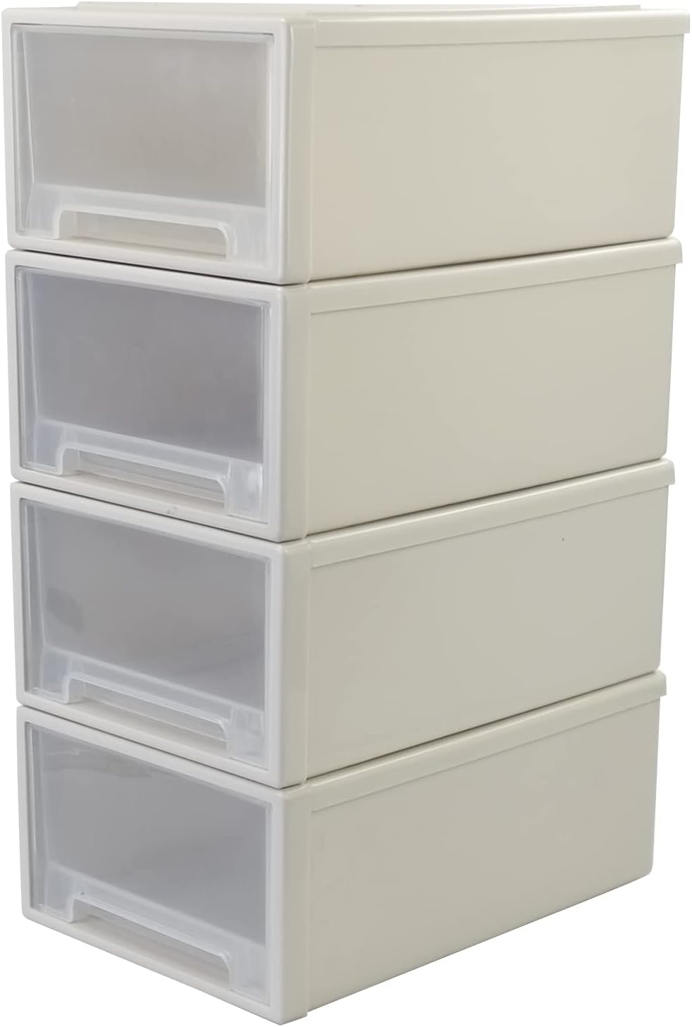 4 Pack Stacking Storage Chest Drawer, 12 Quart Organizer Box Bin
