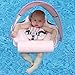 Mambobaby Float with Canopy and Tail New Upgraded Non-Inflatable Baby Pool Float Mambo Float Swim Trainer Solid Infant Swim Float Adjustable Pearl Foam Baby Swim Ring