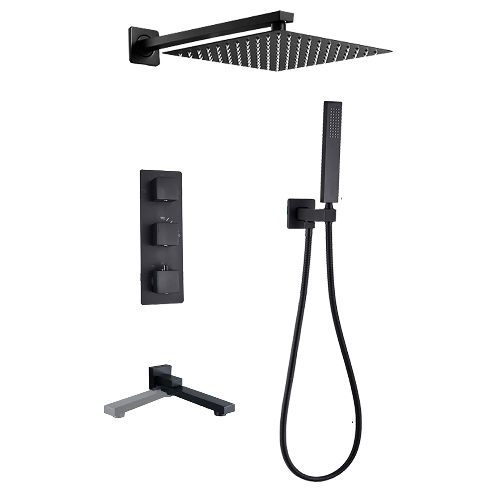 Système de douche à effet pluie noir pour des moments de détente uniques