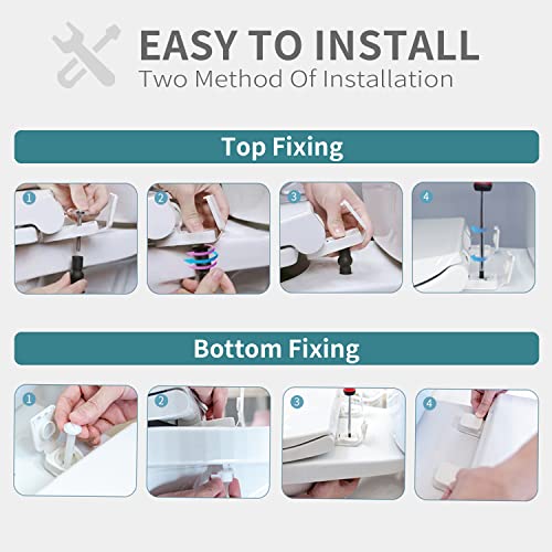 Round Toilet Seat With Built-In Toddler Seat, 2 In 1 Family Toilet Seat For Potty Training, Magnetic Kids Seat, Slow Close, Plastic, White #TOP7