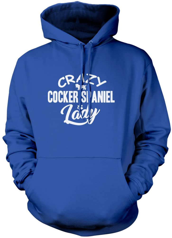 Hotscamp Boys Blue Crazy Cocker Spaniel Lady Unisex Hoodie - Medium