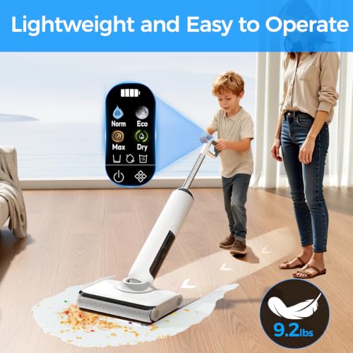 HABIUBIU Wet Dry Vacuum Cleaner, Cordless Vacuum Mop Combo for Hard Floors, 23000Pa Powerful Suction, 180° Lay-Flat, Self-Cleaning Floor Washer with 45 Min Runtime, Anti-Tangle Brush, Dual Tank - image 8