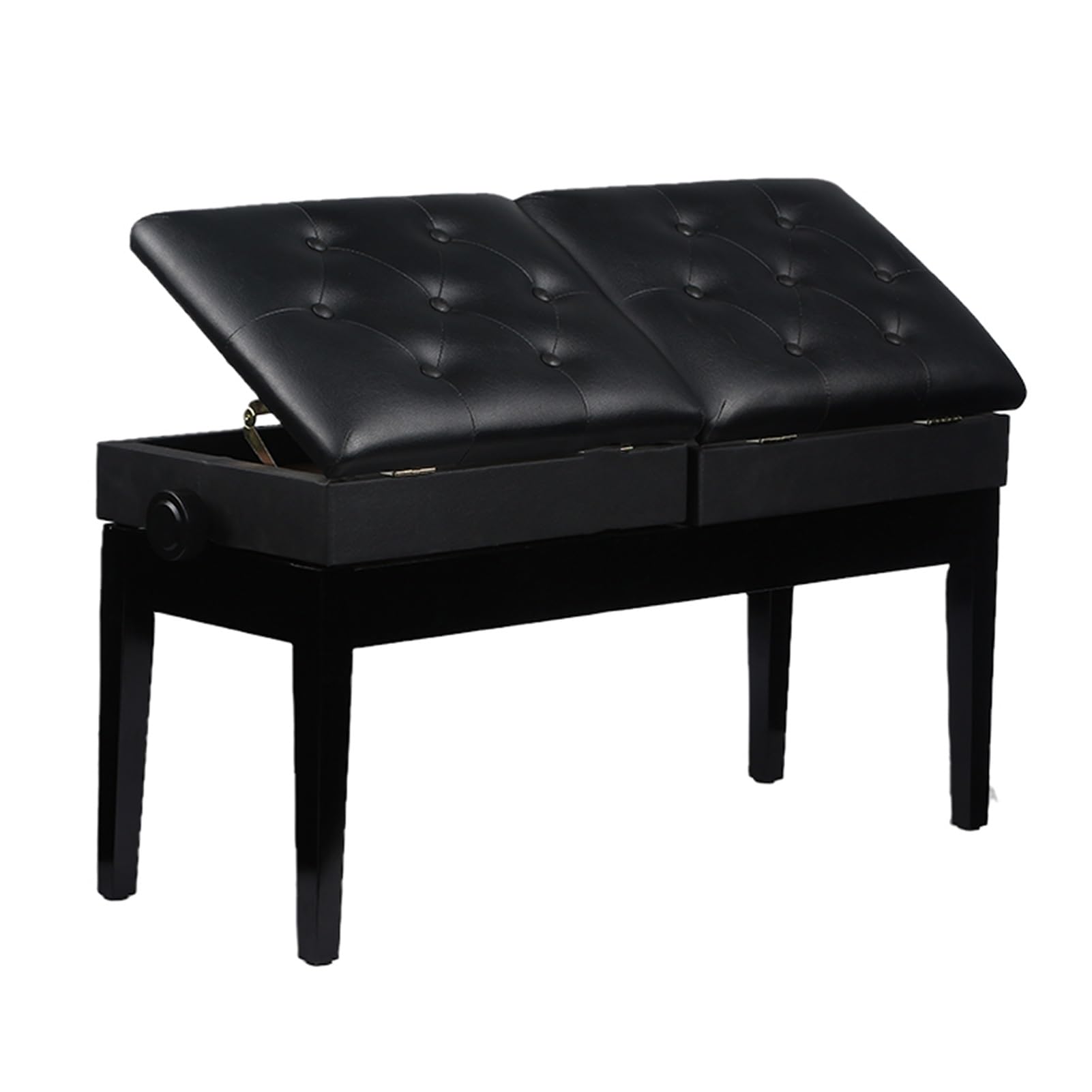 Taburete For Piano, Madera Maciza con Dos Cajas De Libros For Almacenamiento De Música, Banco De Piano Doble/dúo, Adecuado For Adultos Y Niños
