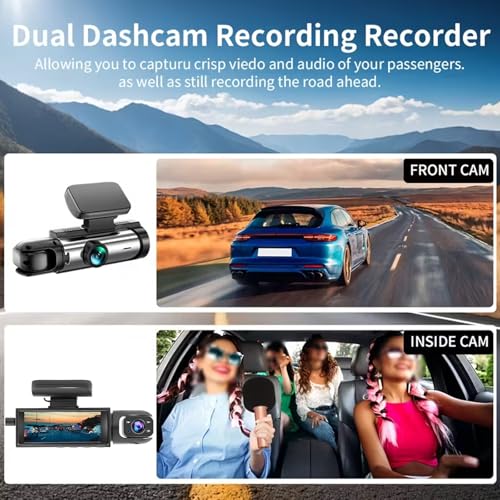 1080P Dual Camera Dash Cam for Cars, Driving Recorder with IR Night Vision, Loop Recording, Wide Angle Lens - 3.16 Inch IPS Screen,Parking Mode, Car Camera with 32GB TF Card - Image 3