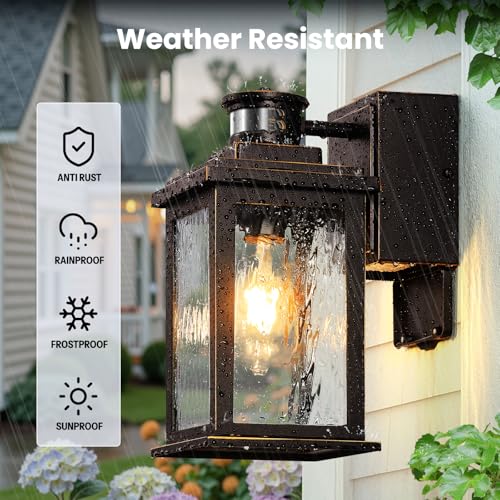 Image of Gleamz Adjustable Sensitivity Motion Sensor Outdoor Lights with GFCI Outlet