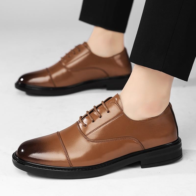 Men's Patent Leather Oxford Shoes Formal Business Dress Retro Comfortable Height Increasing Softsole Walking Shoes3