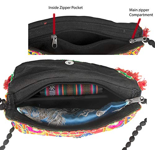 Satchel Handbag Purse Crossbody Colorful Tassels Women Fashion Boho Coin Wallet Accessories Elephant Unique3