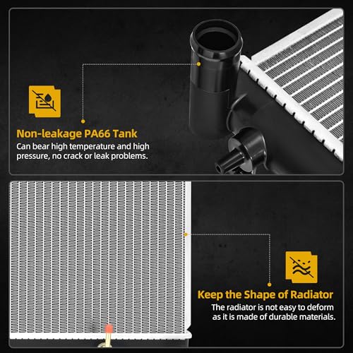 Image of DWVO Radiator Compatible with 2014 2015 2016 2017 2018 2019 2020 QX60 2013 INFINITI JX35 2013-2020 Pathfinder 2.5L 3.5L V6 L4 CU13348