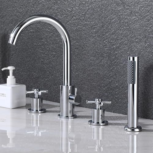 Douche et baignoire set complet à double poignée en croix pour un débit d'eau optimal