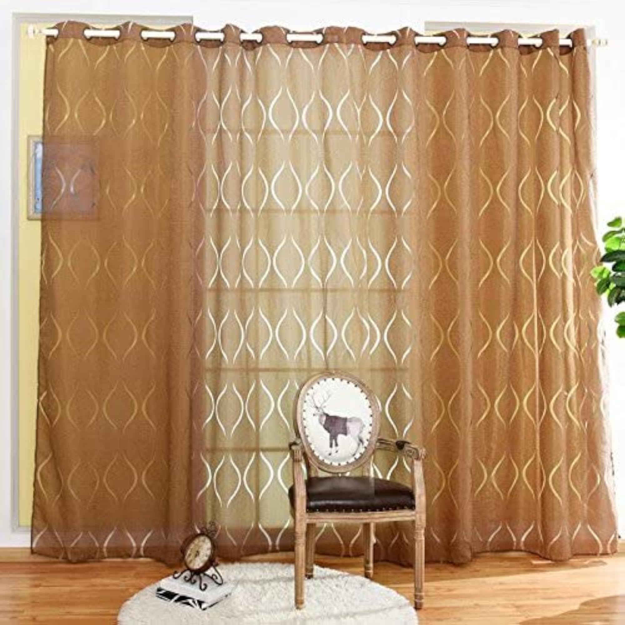 Coffee Bubble Pattern Window Screening Home Decor
