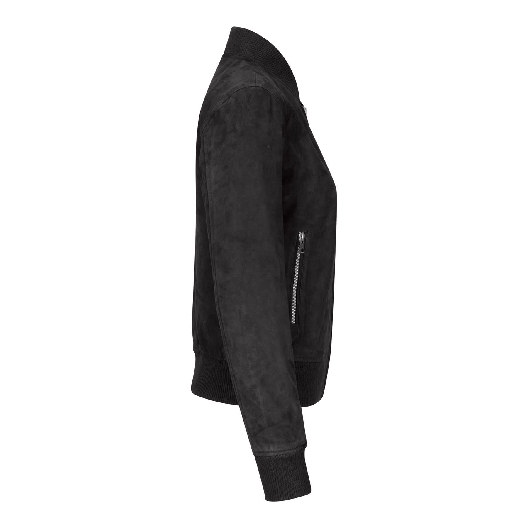 TruClothing.com Blouson Bomber Femme Daim véritable Style université américaine Tendance décontracté