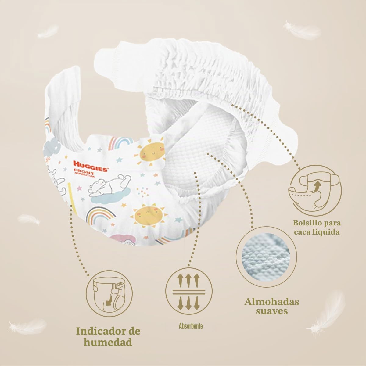 Pañales Huggies Baby Extra Care, Talla 1 (2-5 kg), 4 x 28 unidades