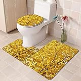 Categoría de producto: alfombra de baño antideslizante de tres piezas; material: fibra de poliéster, sándwich de esponja; fondo: fondo antideslizante de plástico con punta de PVC; tipo de limpieza: lavable a mano, lavable a máquina; proceso: impresión de alta definición; espesor: alrededor de 1,1 CM;