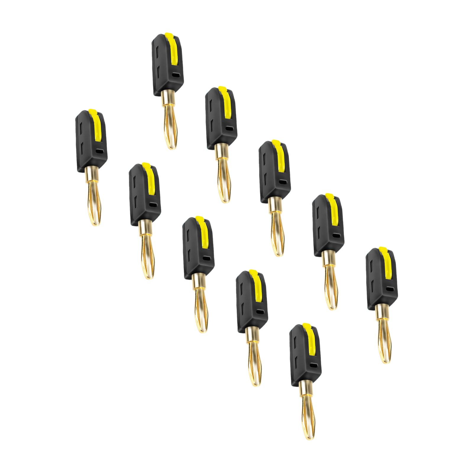 Xuqizzpp Black Of 10 Easy Installing 4Mm Banana Plugs 4Mm Plug 32A High Current Connectors Without Soldering Require Solderless Plug