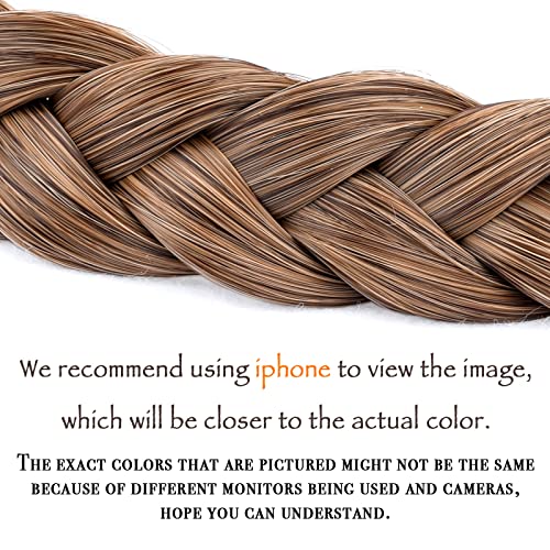 Gledola 2 Strands Fishtail Plaited Braids Headband Braided Synthetic Hair Elastic Stretch, Hair Accessory for Bride Women - Image 2