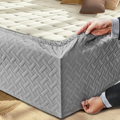 Ramesses Box Spring Cover for Queen Bed,Box Spring Cover Queen Sliver15 Inch High Metal Queen Box Spring Cover Only,Bed Surround with Adjustable Band