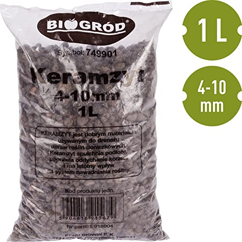 BROWIN® 1 Liter Blähtonkugeln 749901 | Hydrokultur Blähton Keramsit Pflanz | Perfekt für Drainage oder Topfflanzen | 4-10 mm, Braun | Leichtes Substrat für optimales Pflanzenwachstum in Töpfen