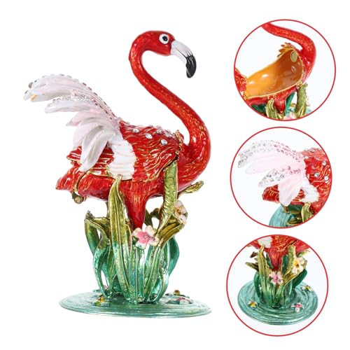 Healvian Flamingo Ornament Jewelry Box Unique Vintage Figurine Keepsake Tiny Trinkets Storage for Home Decoration - Image 8