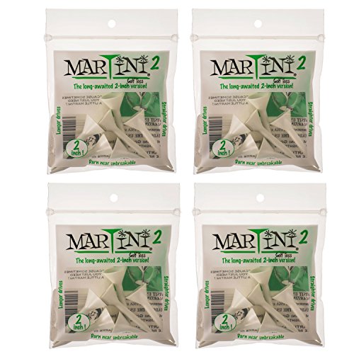 Tees de golf Martini 5,1 cm blancs en lot de 4 paquets pour 24 tés au total