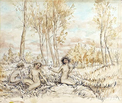 Toile trois nymphes des bois Arthur Rackham pour une décoration murale féerique de salon