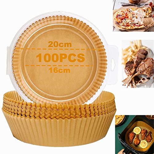 Papel para Freidora de Aire, 100 Piezas 16CM Papel Air Fryer para Cosori 3.5 L Prueba de Aceite...