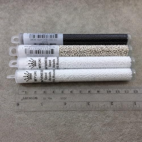 Galvanized Silver Miyuki Japanese Round rocailles Glass Seed Beads 11/0 Approximately 23 Grams 5-inch Tube3