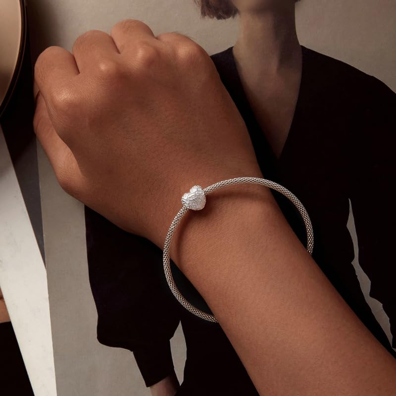 Abalorio de plata de ley 925 con corazón esmaltado para regalar 4