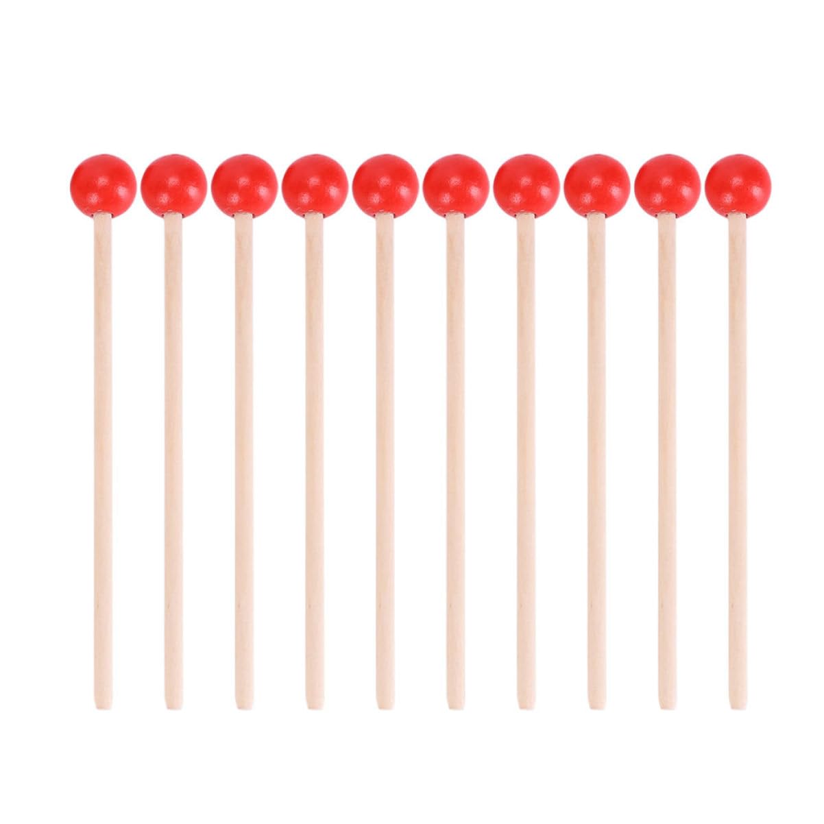 LIOOBO 15pcs Mini Wooden Hammers Natural Sticks Creative Beat for Early Learning Durable Mallet Pounding Instruments