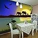 Produktbild Meaosy Sonnenuntergang Tier 3D Raum Fototapete Für 3D Wohnzimmer Wandpapier Naturlandschaft Druckt Kinder Wandbild Rollen-280X200cm