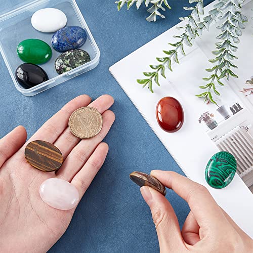 SUPERFINDINGS 10 Styles Oval Natural Gemstone Cabochons 30x22mm Flatback Gemstone Stone Beads Dyed Quartz Chakra Stone for Jewelry Craft Making - Image 4