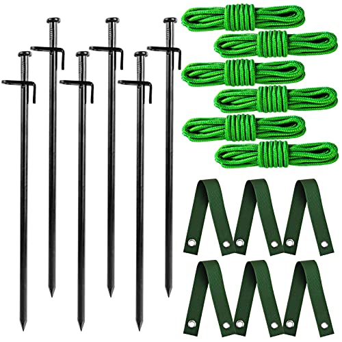 Guyuewey Heavy Duty Tree Stake Kit - Tree Stakes & Straps for Straightening Young Trees, Garden Tree