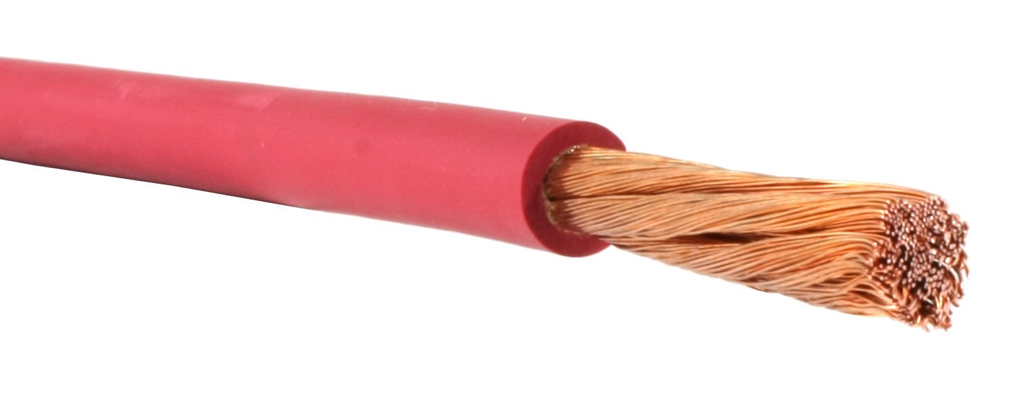 #4 Gauge AWG - Flex-A-Prene - Welding/Battery Cable - Red - 600 V - Made in USA (25 FEET)
