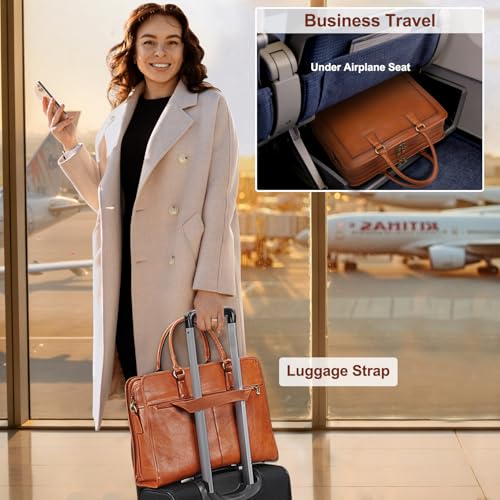 Banuce Italian Leather Briefcase for Women
