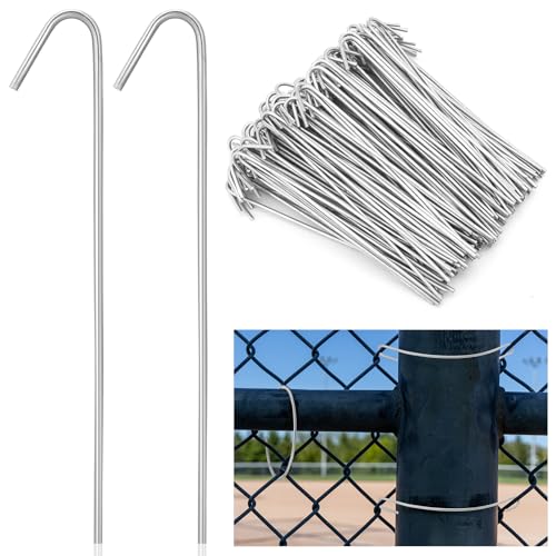 MorningRo 200 Pcs 6-1/2 Chain Link Fence Wire Ties 9 Gauge Heavy Duty Aluminum Ties Hook for Chain Link Fence Posts Rails Dog Kennel Repair
