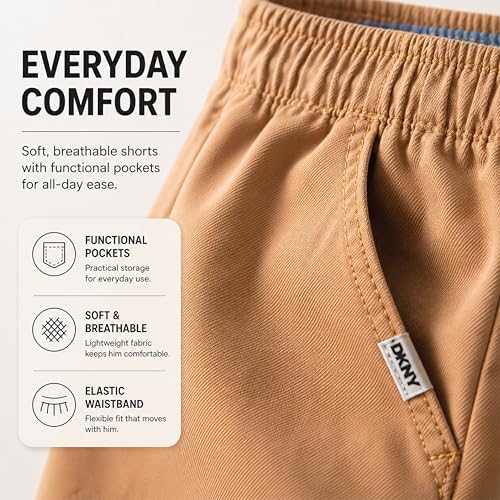 DKNY Boys Shorts Set - 2 Piece Short Sleeve Collared Button Down Shirt and Matching Shorts for Boys (Sizes: 8-12) - Image 6