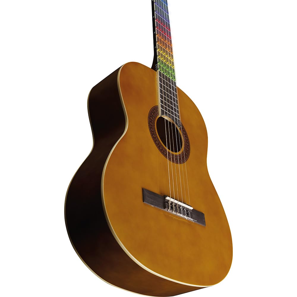 EKO GUITARS - CS-10 VISUAL NOTE, Chitarra Classica, Top in Tiglio, Fasce e Fondo in Tiglio Laminato, Manico e Tastiera in Betulla, Lamina LED Visual Note con l'App Dedicata, Colore Natural