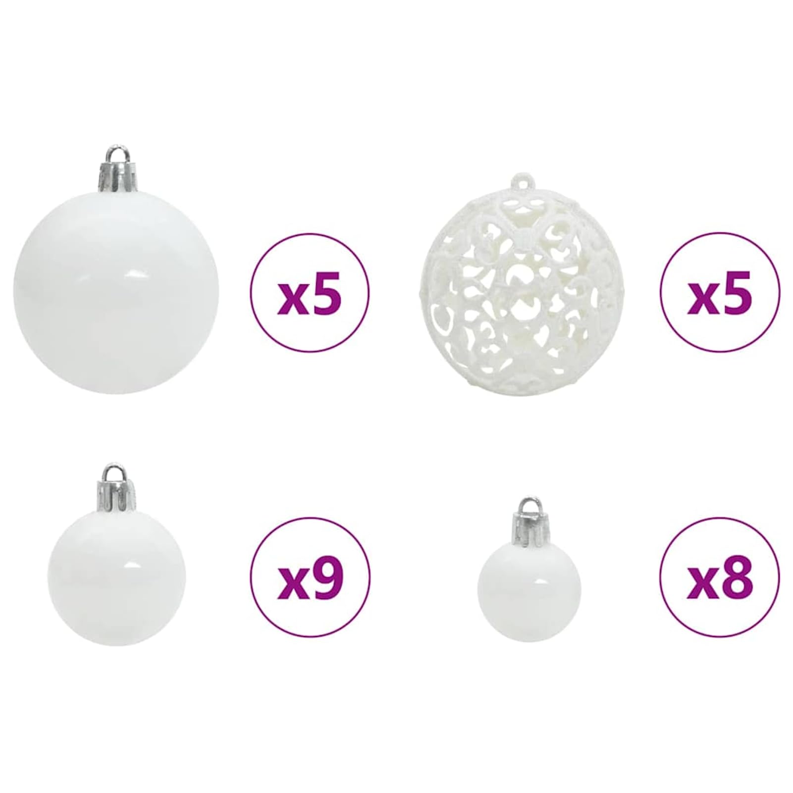 Gecheer Albero di Natale Artificiale Bianco 150 cm, Moderno a Cono, Rami Pieghevoli, Decorazione Festa, Soggiorno e Giardino, PE e PVC