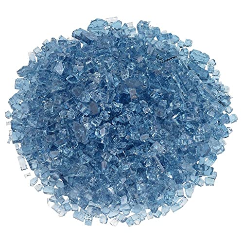 Image of American Fireglass 10-Pound Fire Glass with Fireplace Glass and Fire Pit Glass, 1 /4-Inch, Pacific Blue