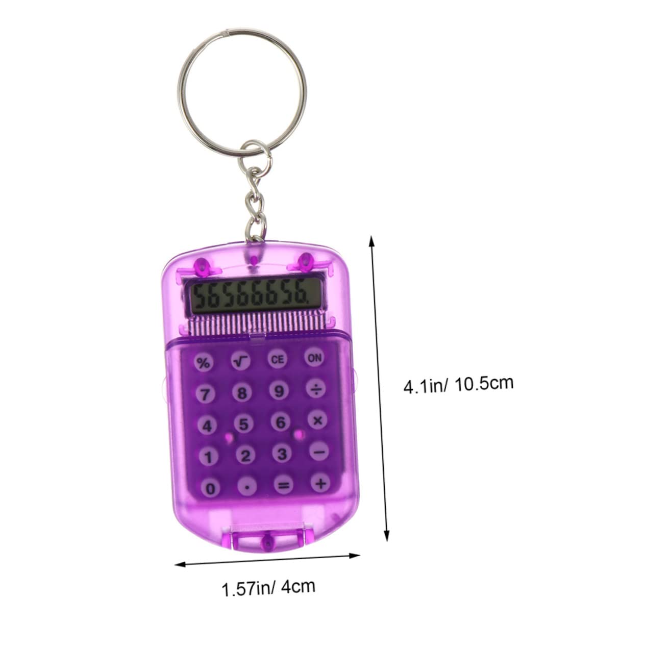 QUMIIRITY 4pcs Mini Electronic Calculator Keychain Tiny Portable Pocket Calculators Protective Cover for Students Cute and Practical Keyring Accessories