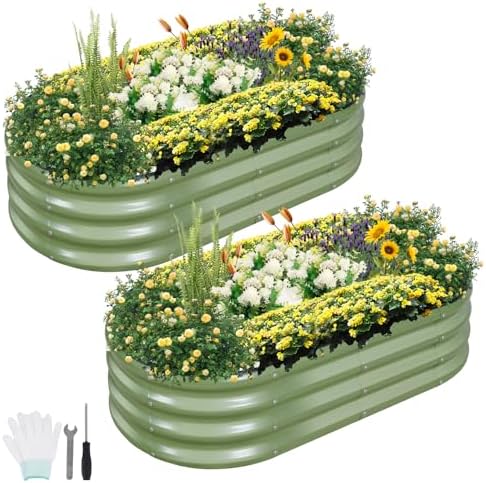 Raised Beds Made From Pallets: Transform Your Garden with These 5 Picks 5 Permade Galvanized Raised Garden Bed Outdoor- 2 Pcs Raised Beds for Gardening| Metal Planter Box, Steel Raised Garden Bed Kit with Gloves for Vegetables, Flower, Herbs (4x2x1FT, Green)