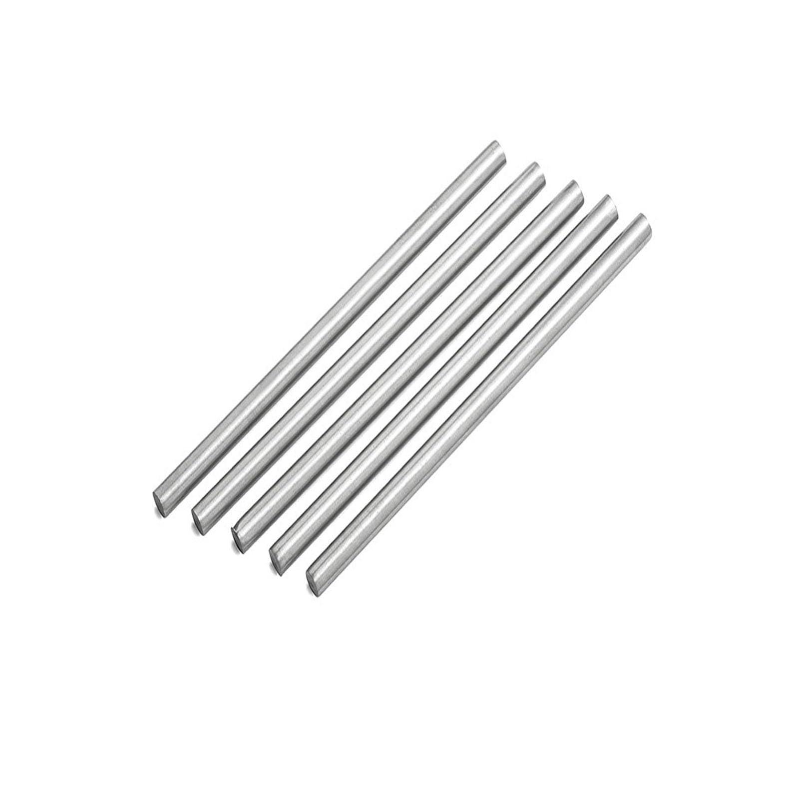 10 Stück Edelstahlstäbe, Edelstahl Rundstäbe 4mm x 500mm, 304 Metallstäbe Stabstahl für DIY Handwerk Modellauto Flugzeug