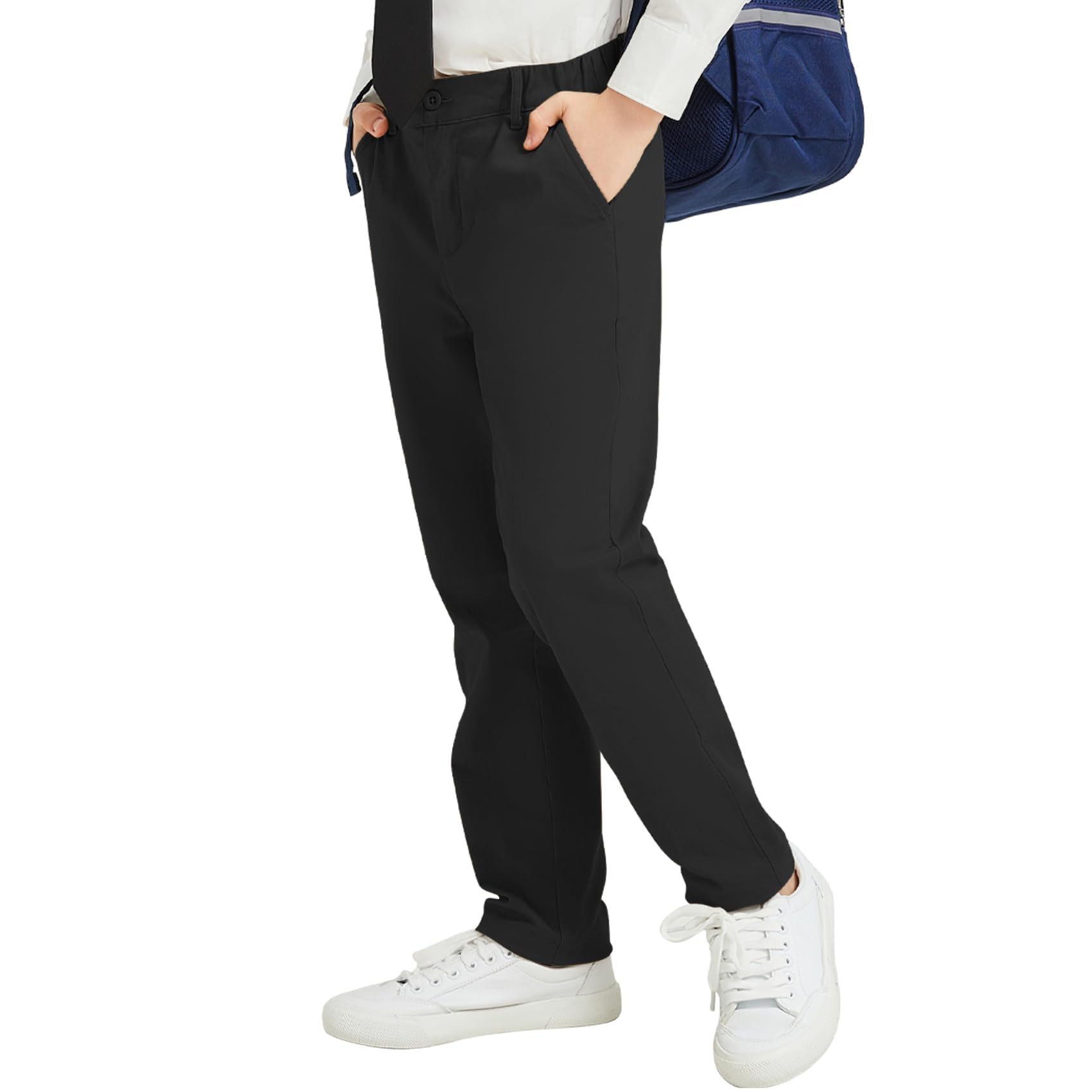 Relaxed Fit Stretch School Uniform Chino Pants Boys &amp; Girls(2T-16Y)