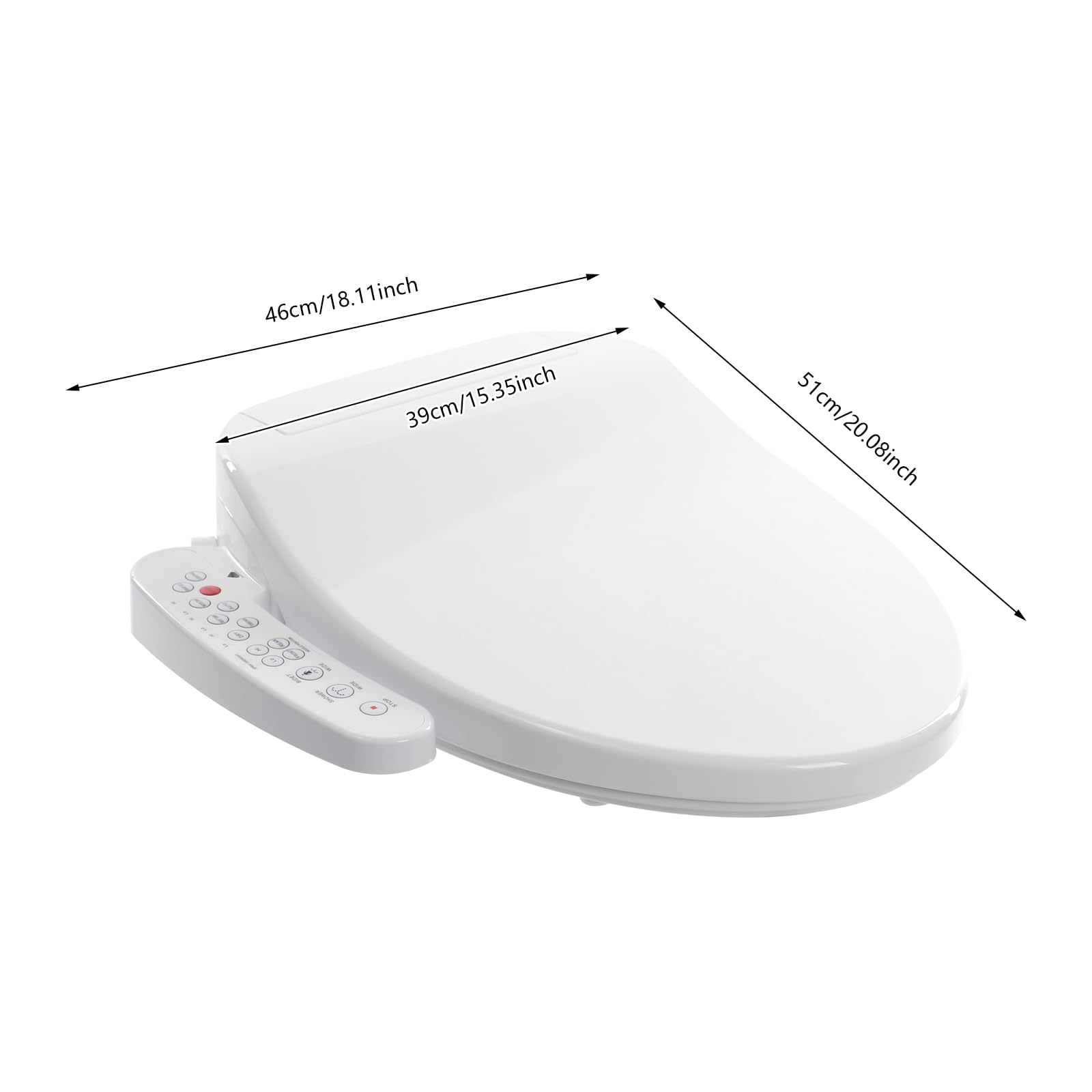 Bidé electrónico Asiento de inodoro inteligente con enjuague y secado automáticos Bidé eléctrico Asiento de inodoro con calefacción inteligente para hogares Empresas Baños de hotel