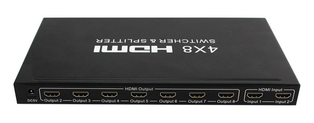HDMI Switch 4x8 con telecomando HDMI Switcher Splitter Converter Adapter Supporto 4K * 2K 3D 1080P Alta qualità