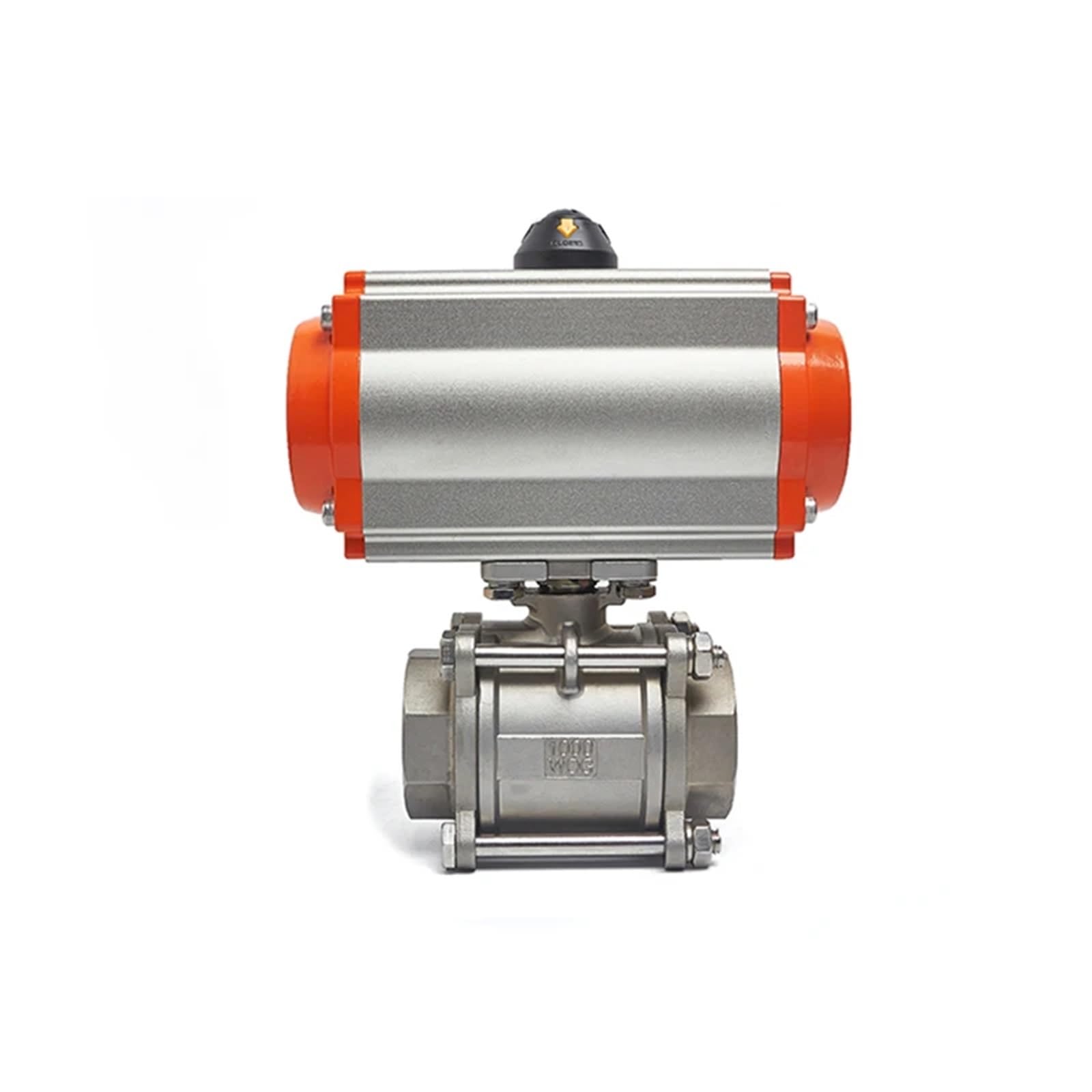 Cxfcihft One Color Dn40 Three Piece High Platform Pneumatic Ball Valve Stainless Steel 304 Double Acting Cylinder