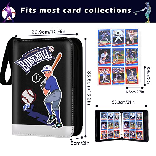 Trading Card Binder 9 Pocket, Card Binder With Sleeves, Baseball Card Binder, Sports Card Binder Collectible Trading Card Albums Fits 900 Cards With 50 Removable Sleeves #TOP4