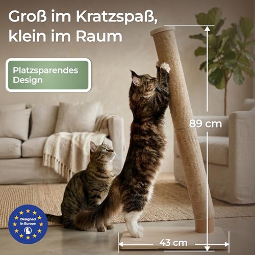 WOOWOOD Kratzbaum Katze - Extrem Stabil, Kratzsäule XXL, Kratzbaum Klein - Kratzstamm für kleine und große Katzen, Cat Scratching Post, Katzenturm, Kratzmöbel Katze aus robustem Sisal, 83 cm – Bild 3