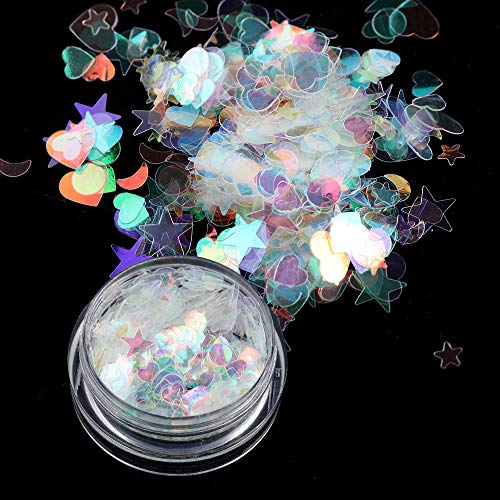 image for gootrades Nail Sequins Butterfly/Stars/Hearts,Holographic Iridescent M