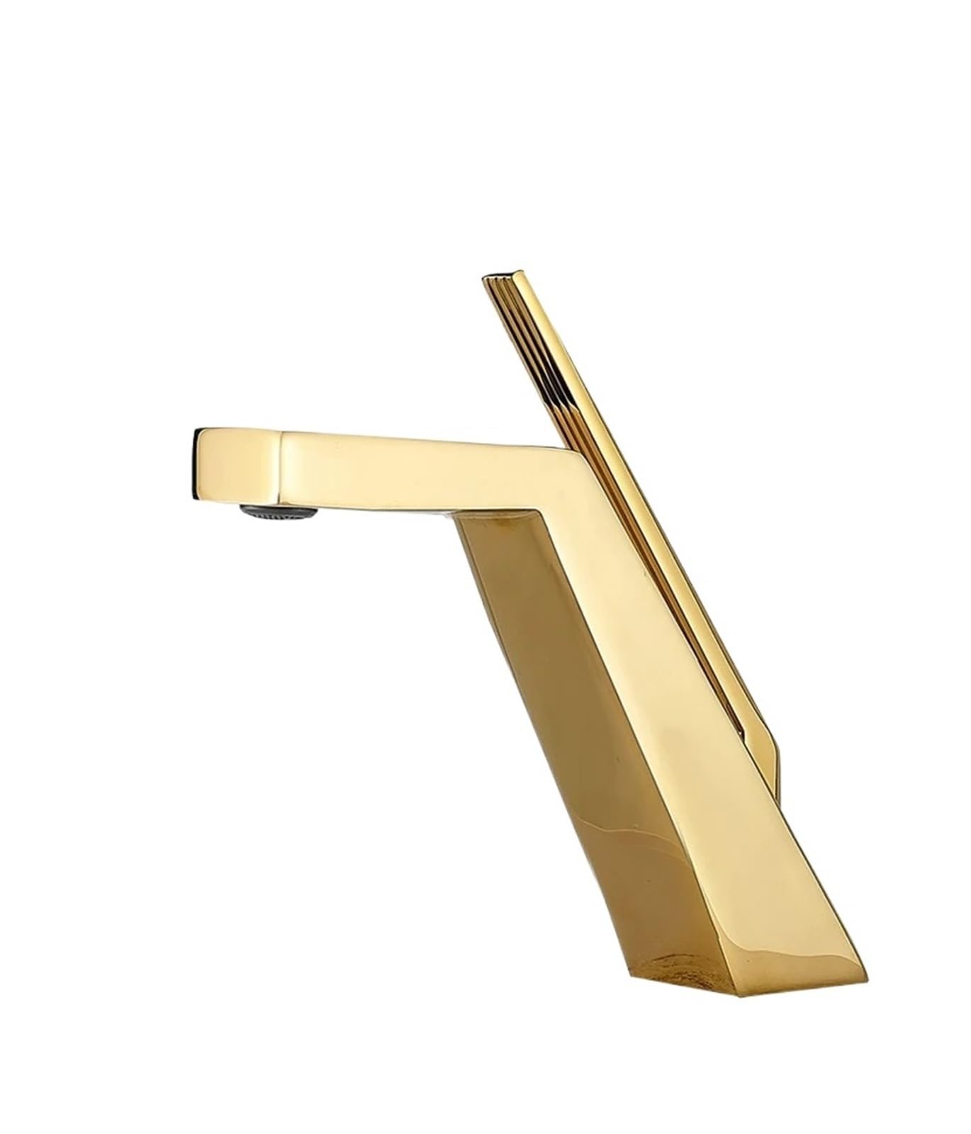 Soywim Gold Basin Faucet Black/Chrome Face Single Handle Deck Mounted Sink Taps, Cold And Hot Mixer For Bathroom Crane Faucets,High-Pressure Resistant(Gold)